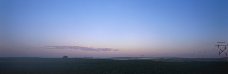 Dawn over a rural landscape
