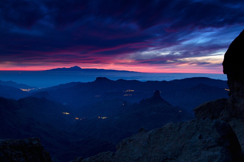 dawn over mountainous landscape