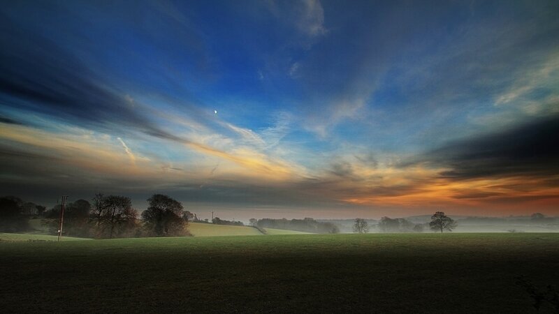 Dawn over Rolling Hills — Blue