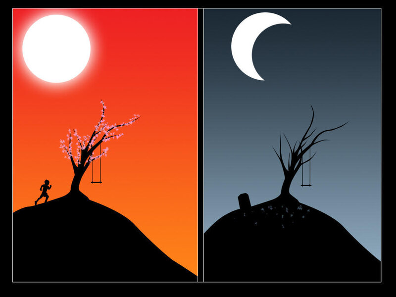 Day and night contrast