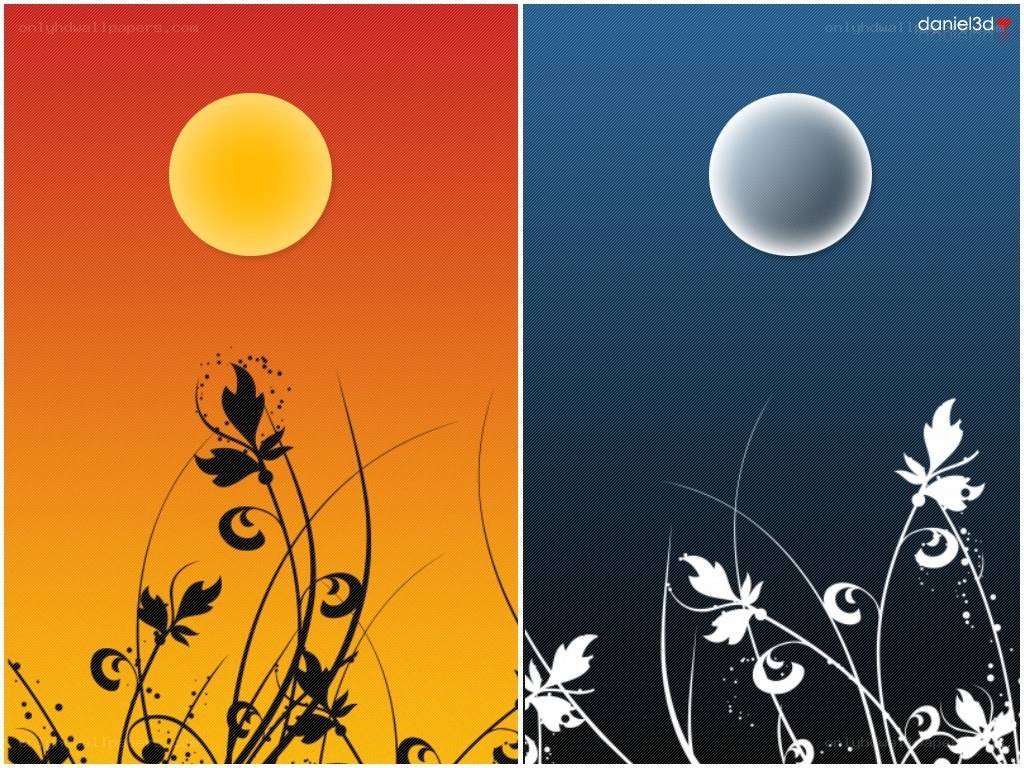 Day and night floral design