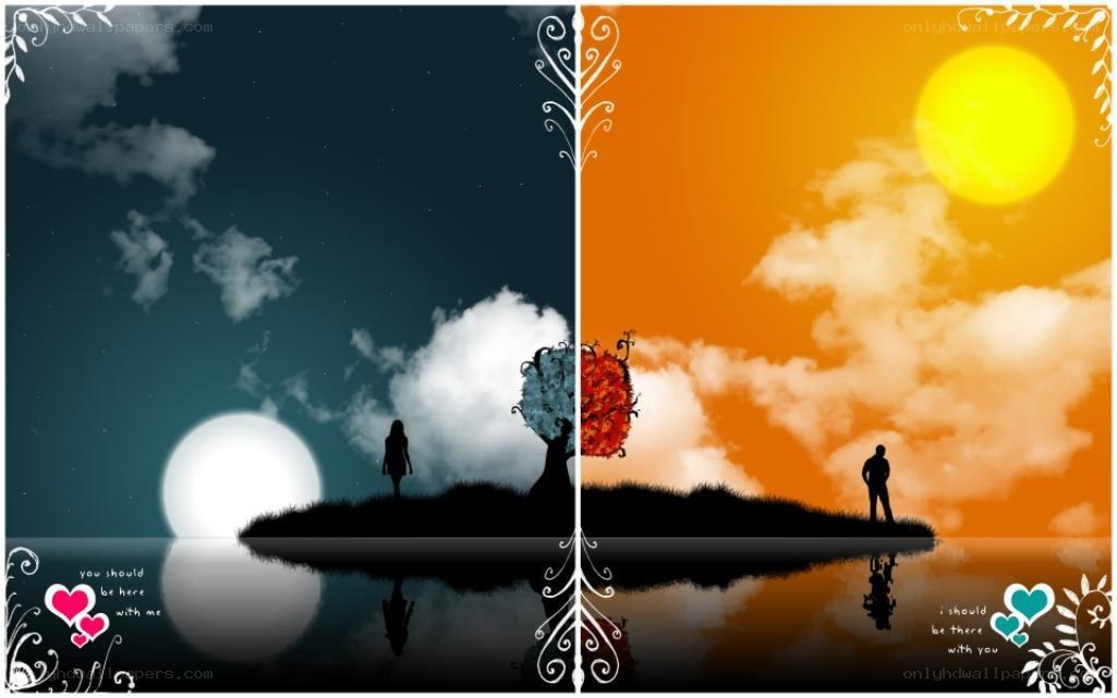 Day and night love scene