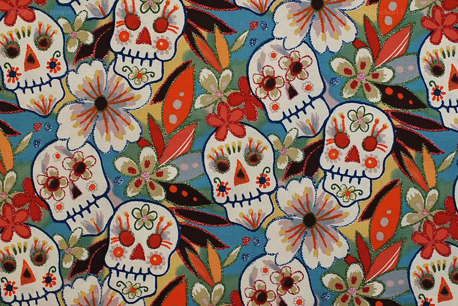 Day of the Dead pattern fabric