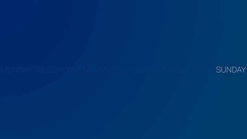 Days of the Week Text — Blue, Neutral