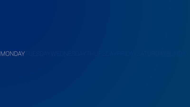Days of the Week Text — Blue