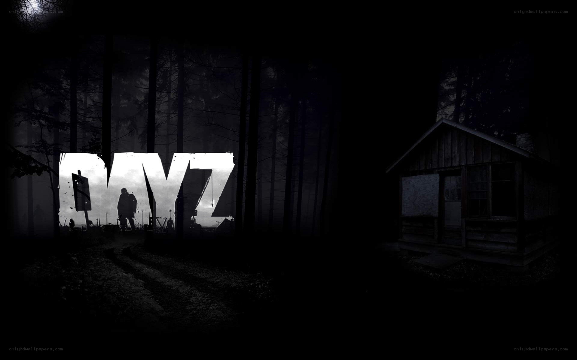 DayZ game logo in forest