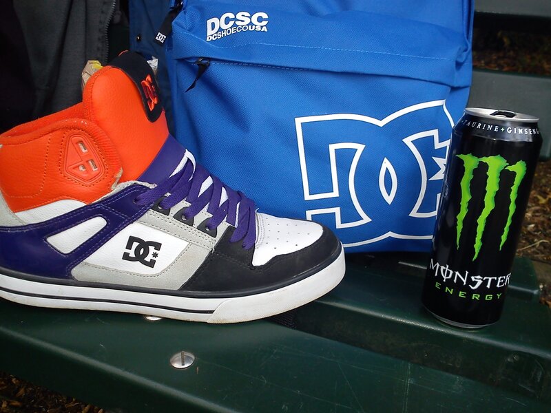 DC Shoe on Bench