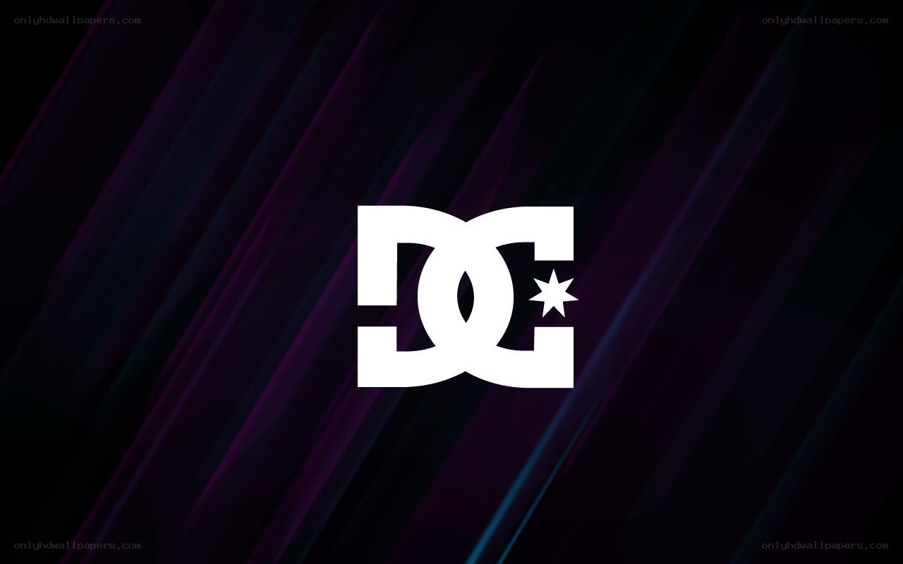 DC Shoes logo on dark background