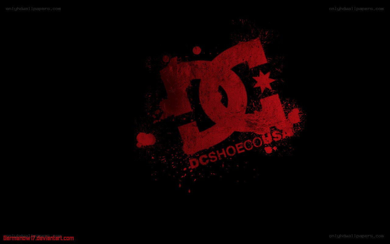 DC Shoes logo with splatter effect