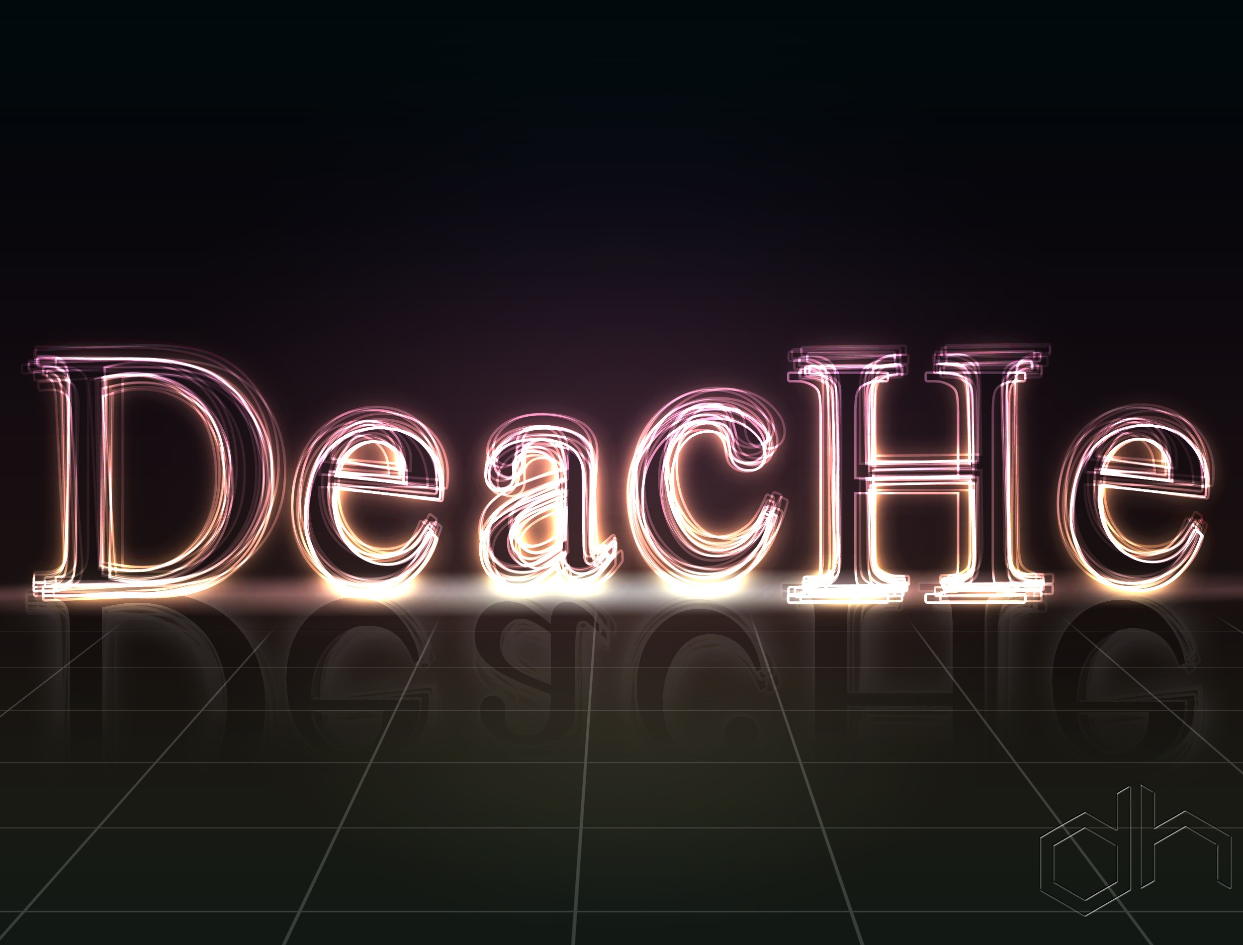 Deache neon text logo