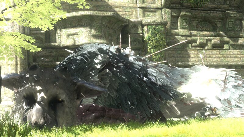 Dead bird-like creature in ruins
