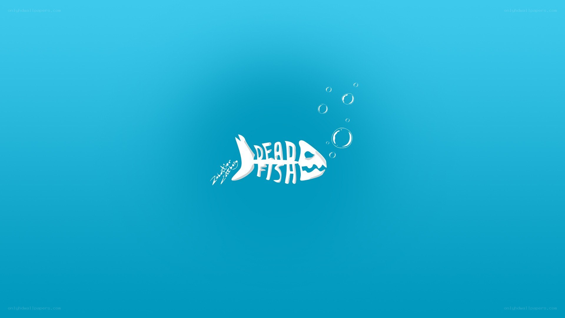 Dead Fish logo on blue background