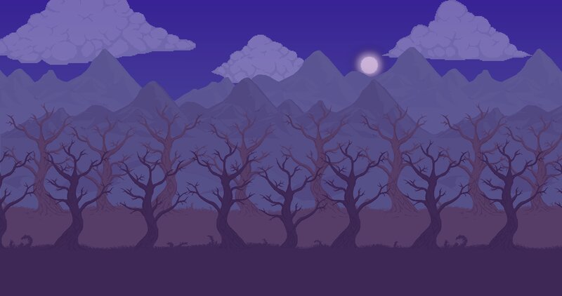Dead Trees in Forest — Purple