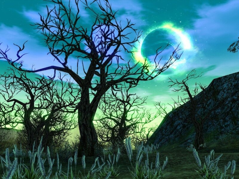 Dead Trees under Green Moon