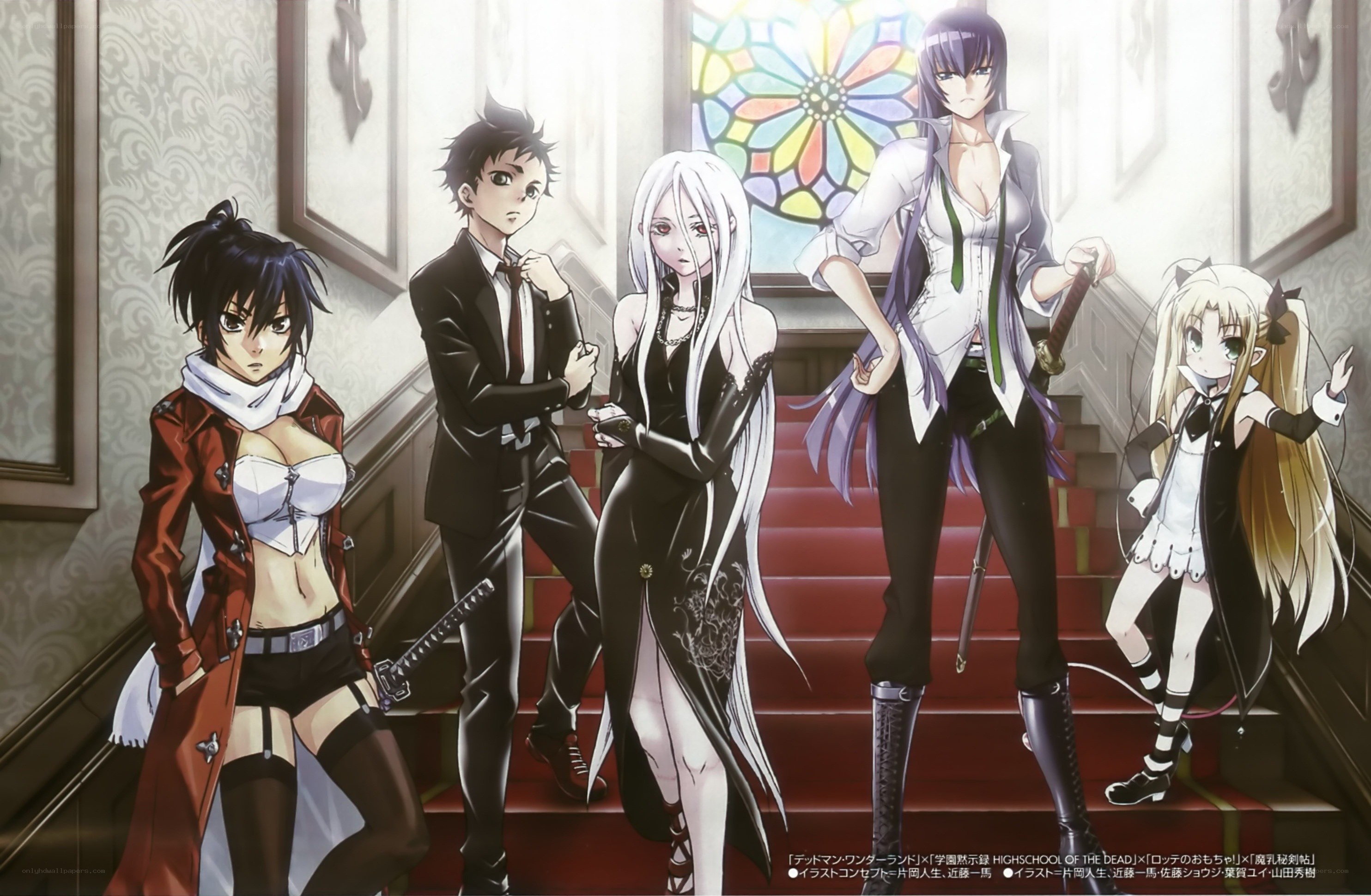Deadman Wonderland characters on stairs
