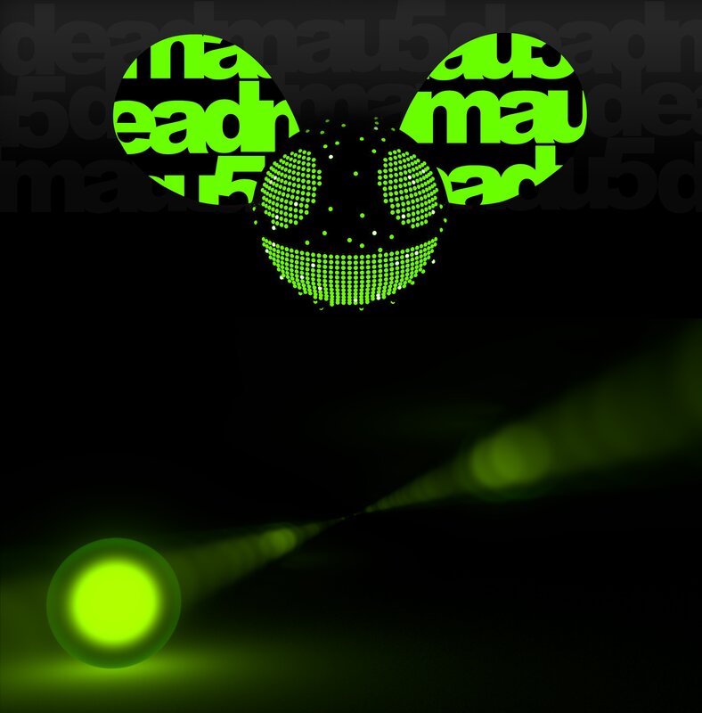 Deadmau5 Logo — Black, Dark, Digital Art, Green Light
