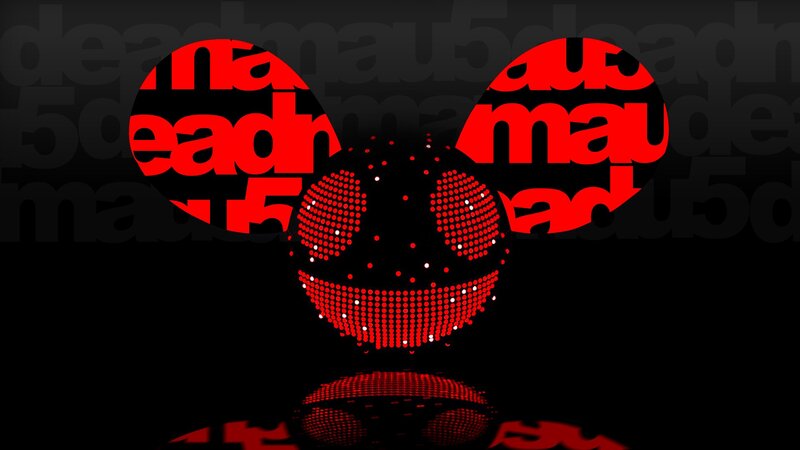 Deadmau5 Logo — Black, Dark, Digital Art, Red Dots