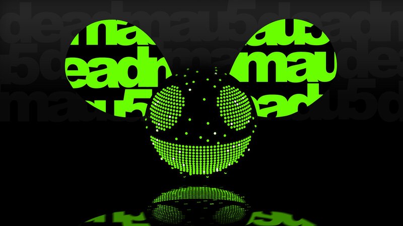Deadmau5 Logo — Black, Dark, Digital Art, Text, Reflection