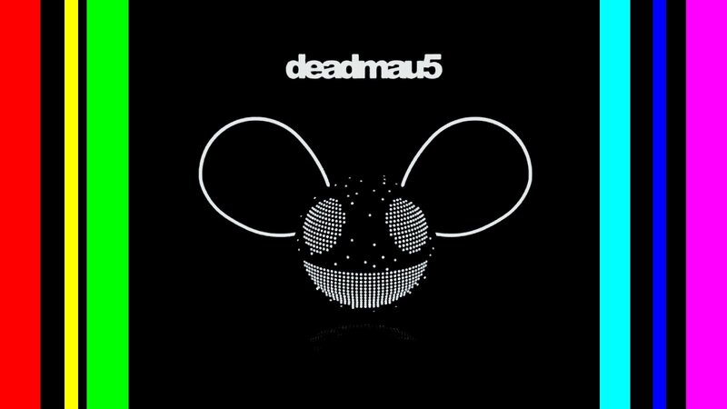 Deadmau5 Logo — Black, Minimalist, Digital Art, Color Bars