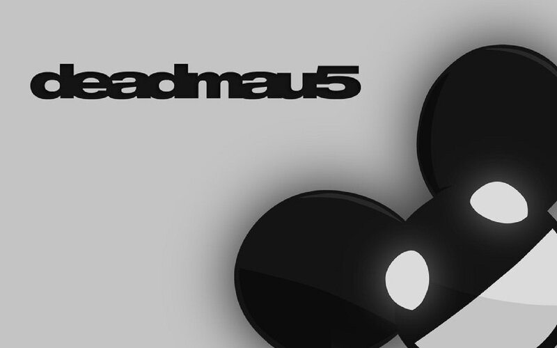 Deadmau5 Logo — Black, Minimalist, Digital Art, Text, Headphones