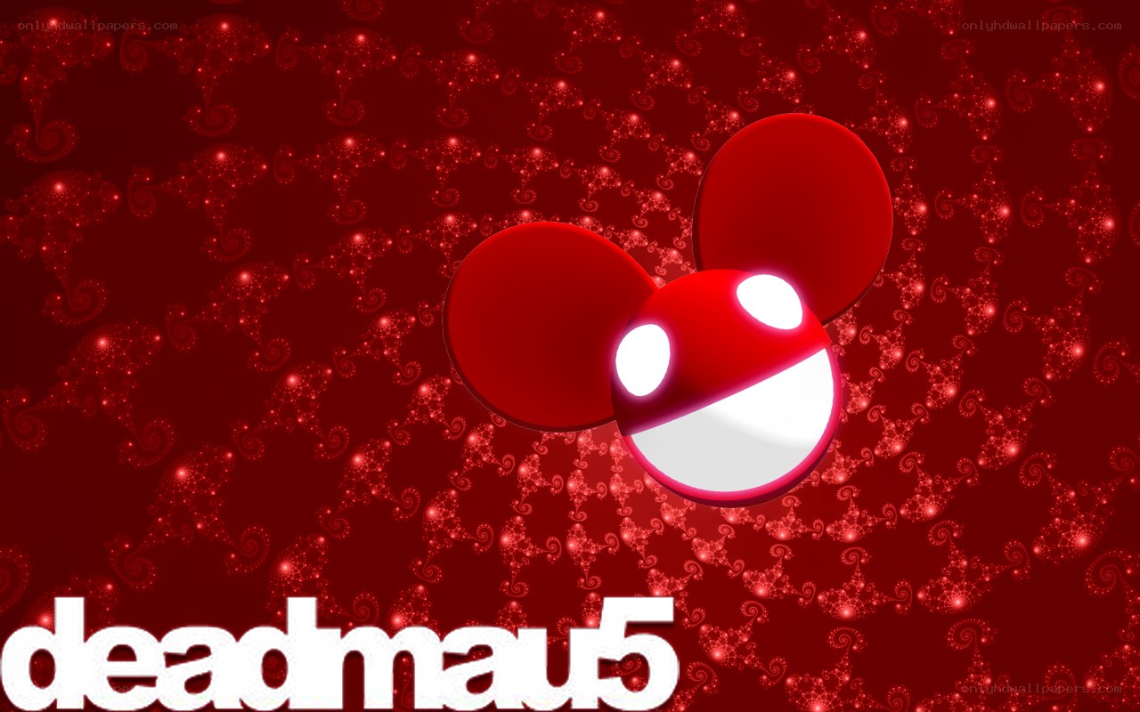 Deadmau5 logo on red background
