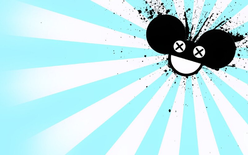 Deadmau5 logo on striped background
