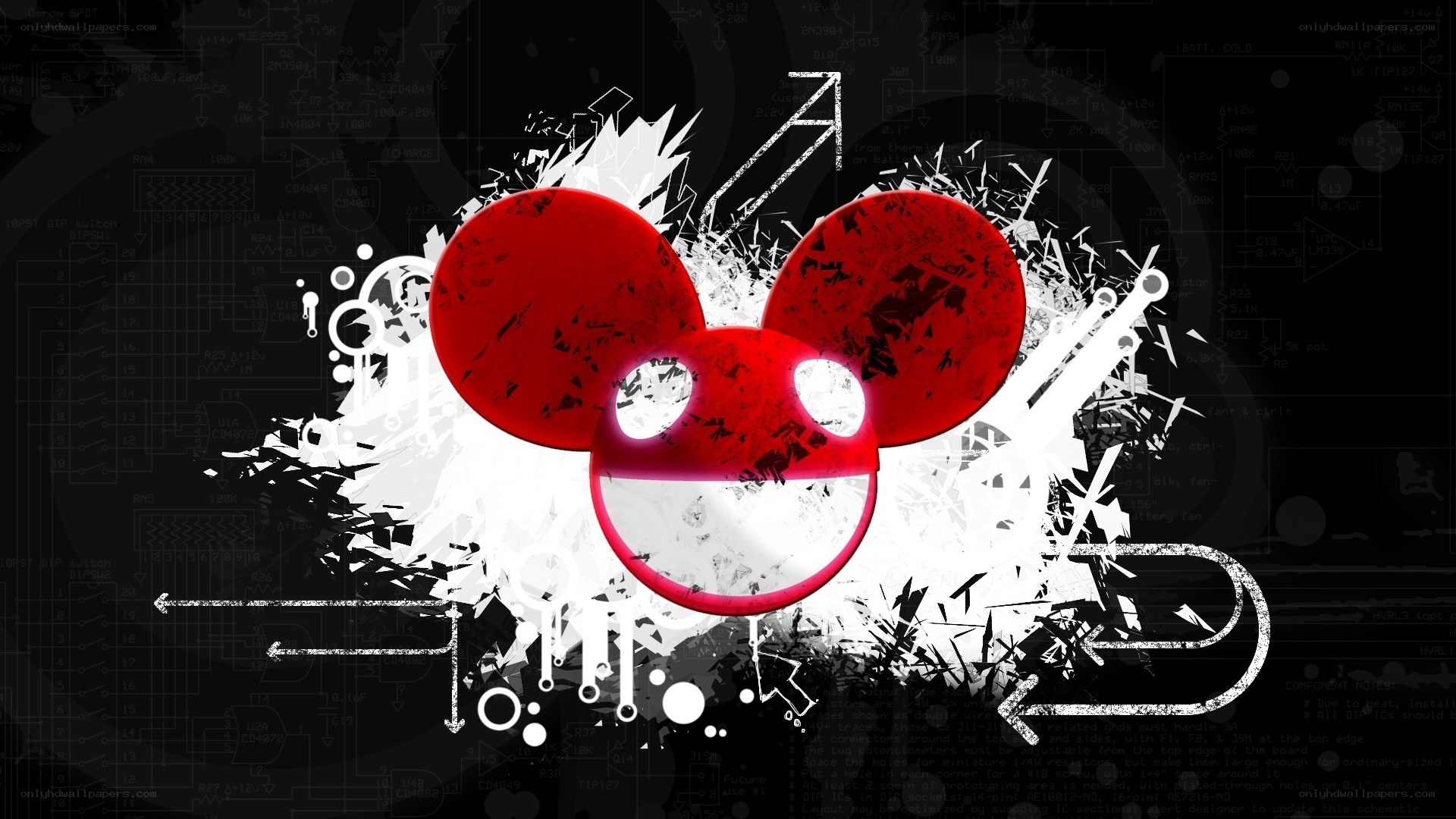 Deadmau5 logo with circuit design
