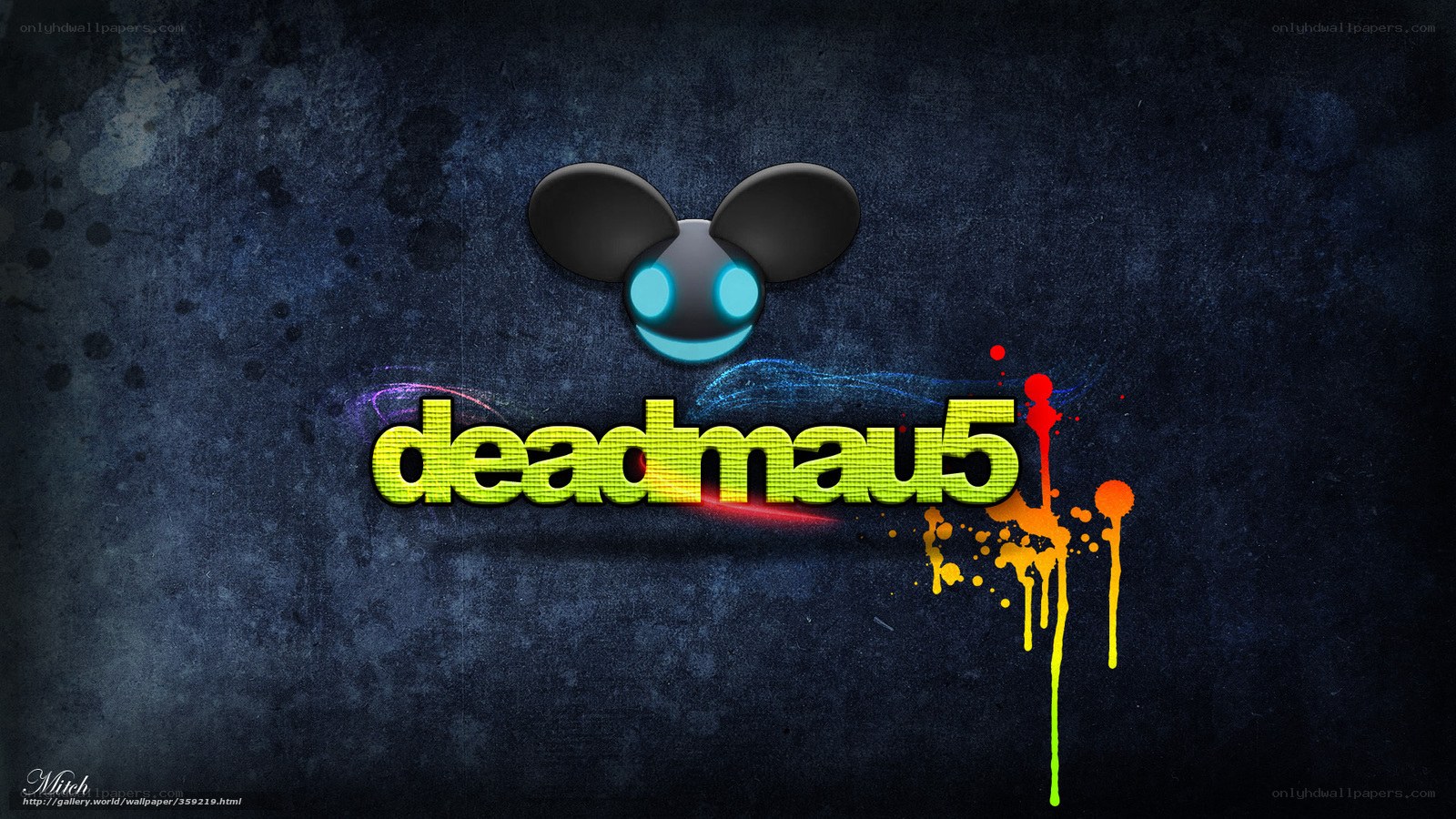 Deadmau5 logo with colorful splashes