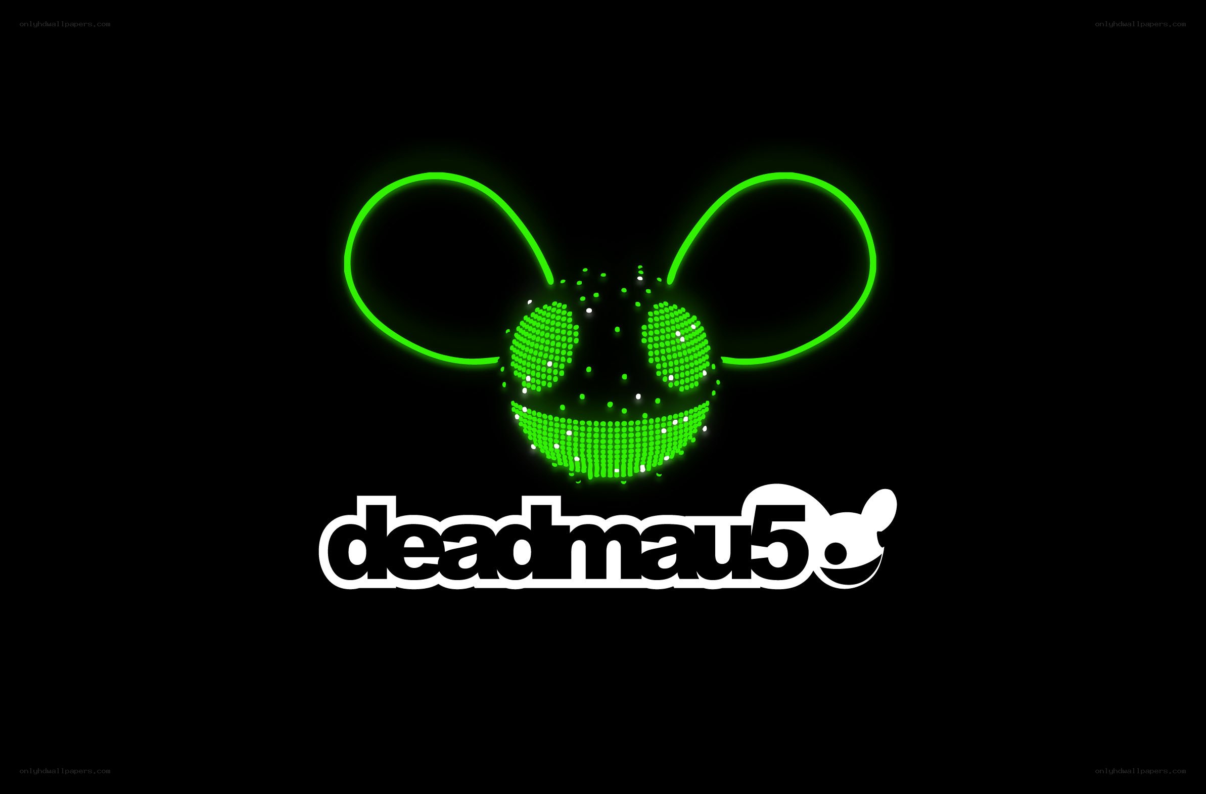 Deadmau5 logo with glowing green mouse head