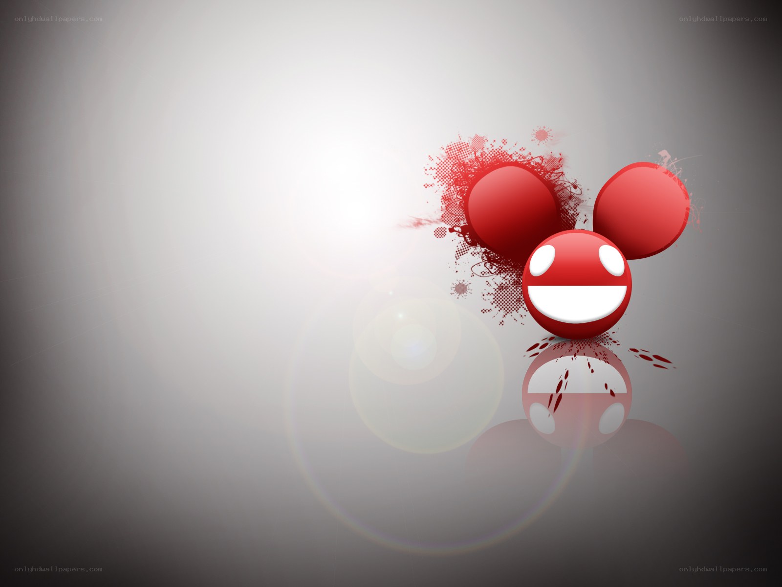 Deadmau5 logo with red splatter