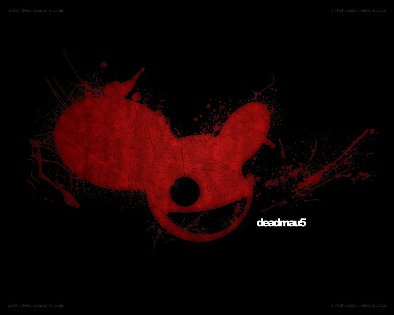 Deadmau5 logo with red splatter