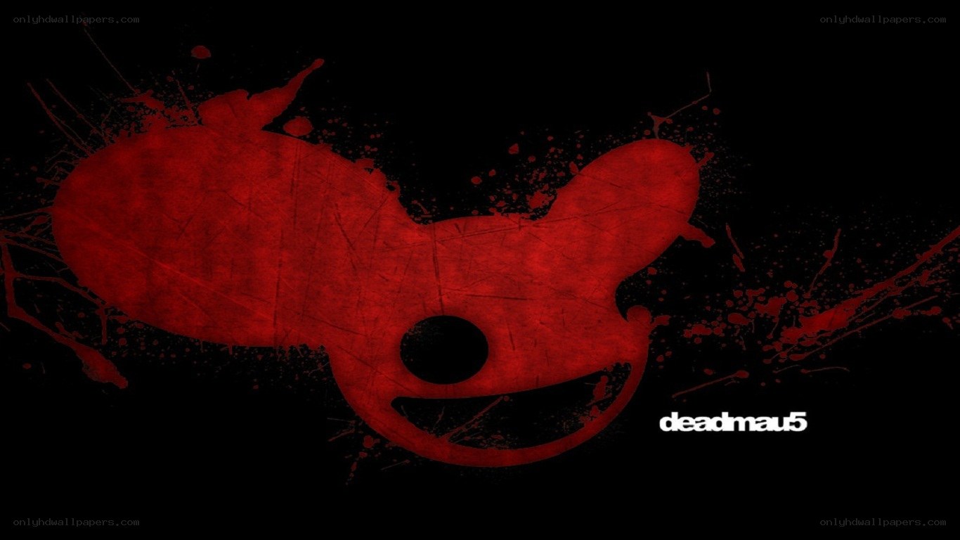 Deadmau5 logo with red splatter