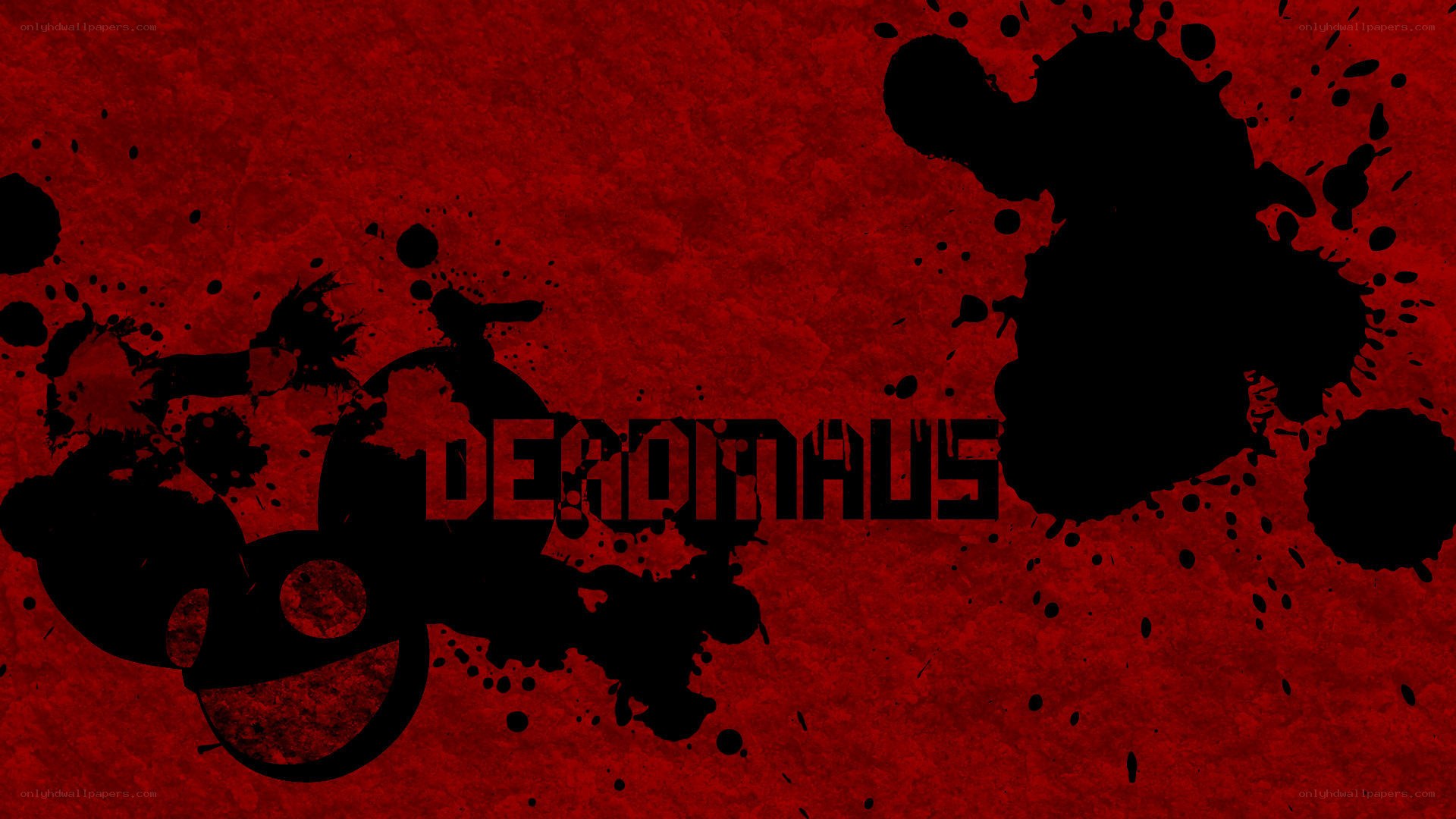 Deadmau5 logo with red splatter