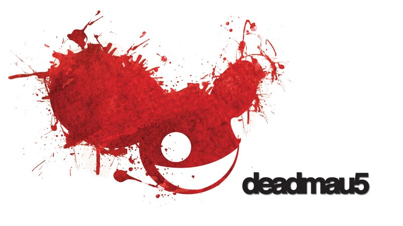 Deadmau5 logo with red splatter