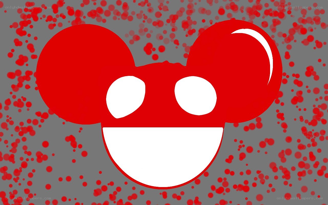Deadmau5 logo with red splatters