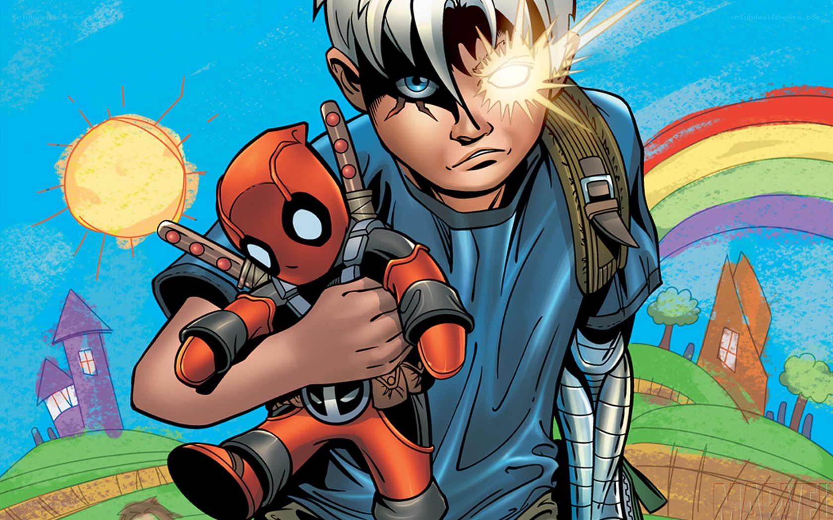 Deadpool and a young hero