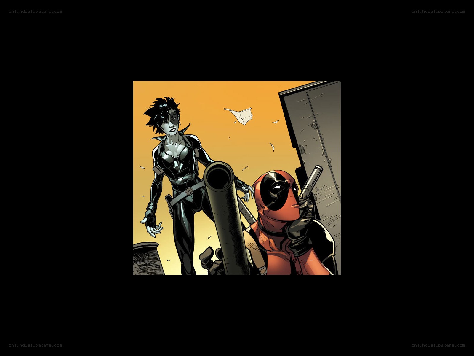 Deadpool and Black Widow in action