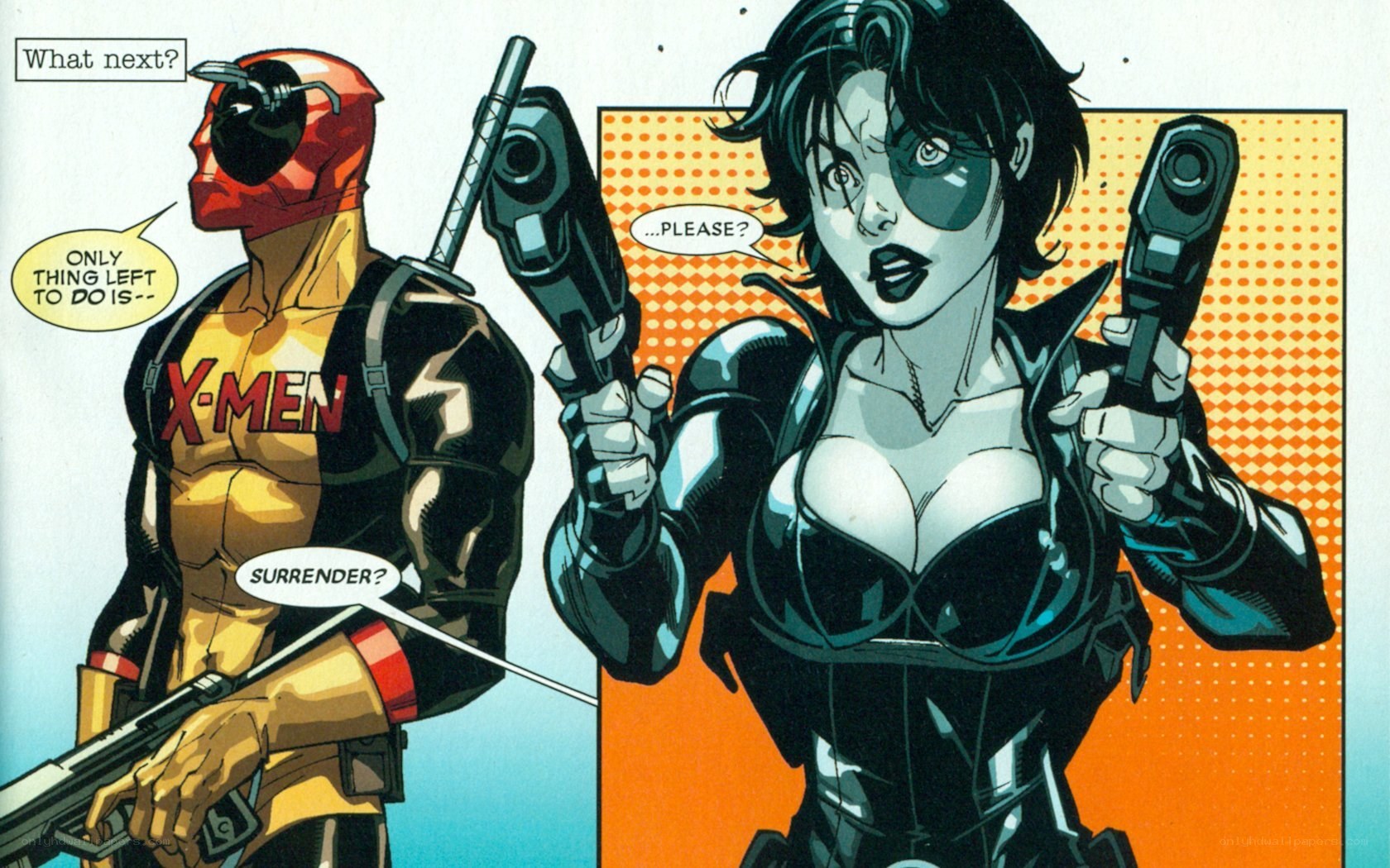 Deadpool and Black Widow in action