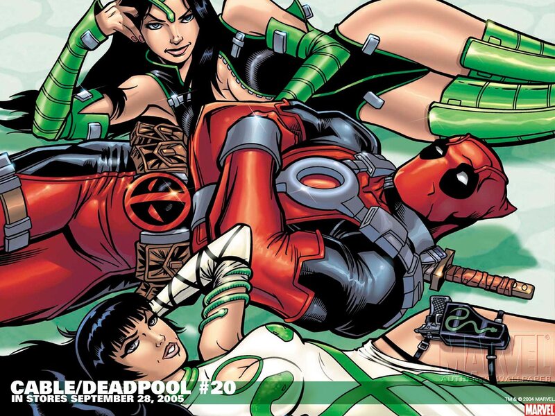 Deadpool and Cable Characters — Red, Action-packed