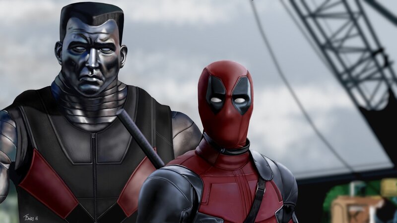 Deadpool and Colossus stand together