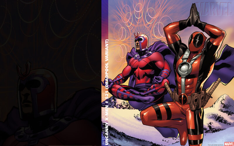 Deadpool and Magneto meditating