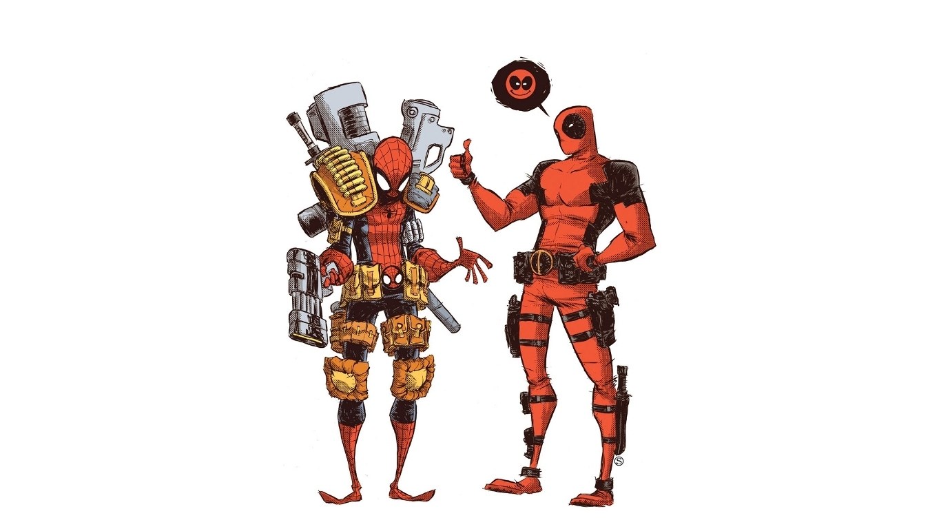 Deadpool and Spider-Man art