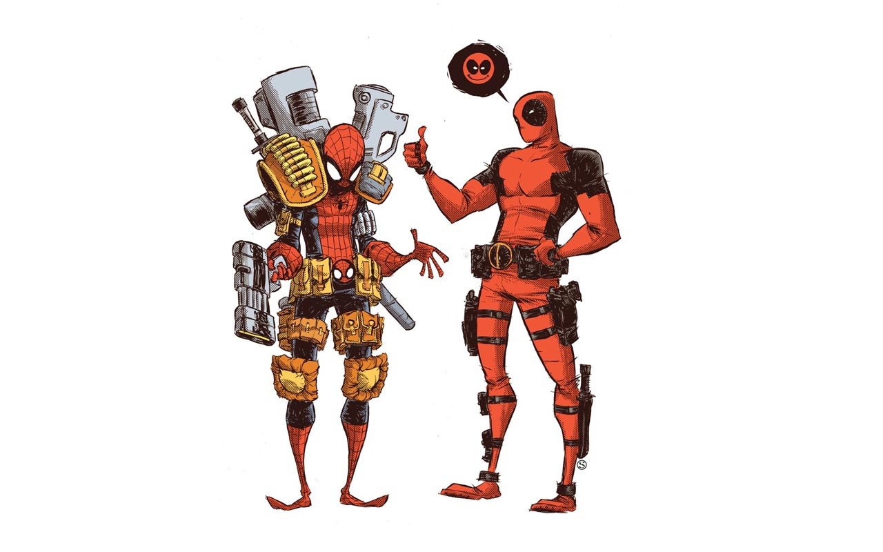 Deadpool and Spider-Man art