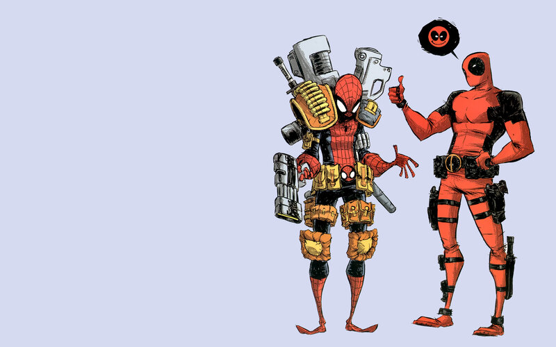 Deadpool and Spider-Man characters