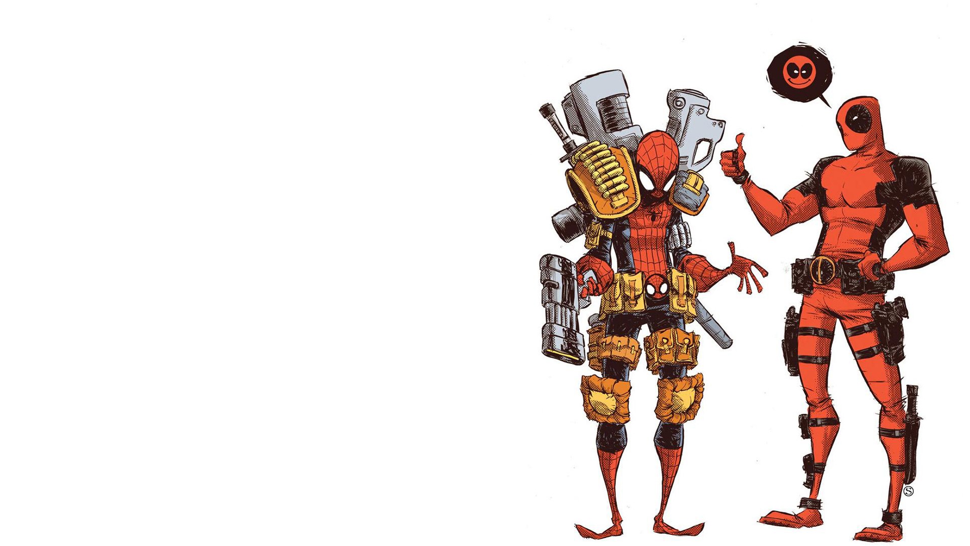 Deadpool and Spider-Man characters