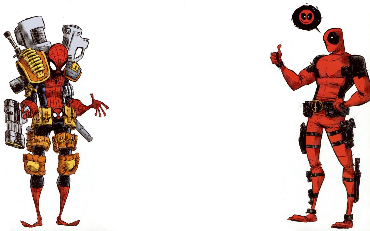 Deadpool and Spider-Man concept art