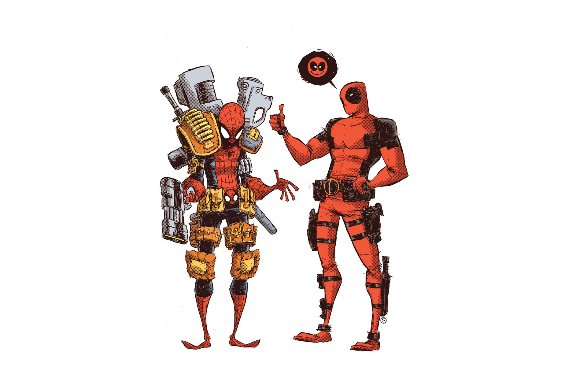 Deadpool and Spider-Man in action