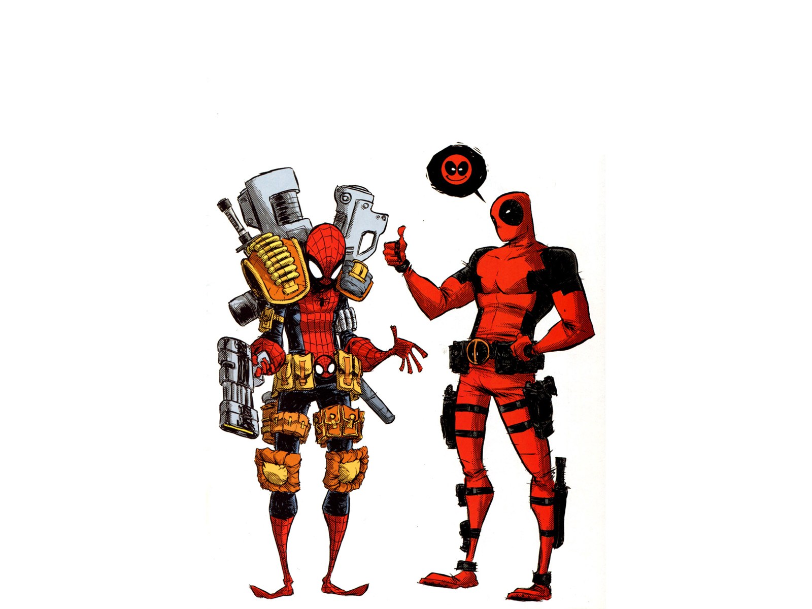 Deadpool and Spider-Man in action