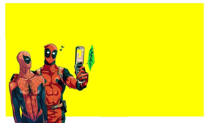 Deadpool and Spider-Man selfie