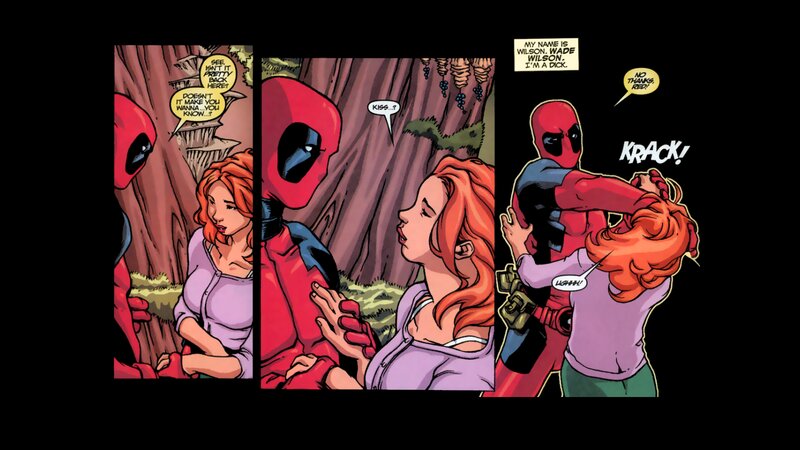Deadpool and Woman in Forest